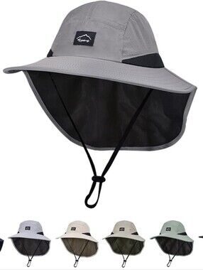 NWT Kids Sun Protection Bucket Hat with Neck Flap - UPF 50+
